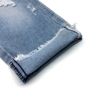 GX-AF  S21B1039-3  Width: 176-178cm  Weight: 8.5OZ  Shrinkage: Warp: 7-8%, Weft: 2-3%  Weave: Left-hand twill  Composition: 83% Cotton, 5.5% Tencel , 11.5% Rayon detail view-2